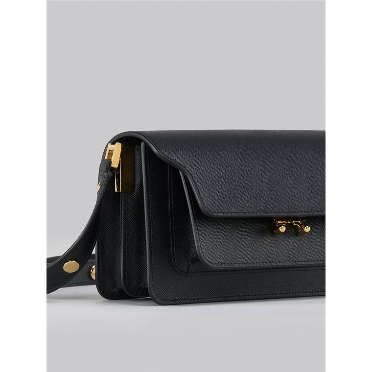 MARNI Saffiano Trunk Bag EW, Sort